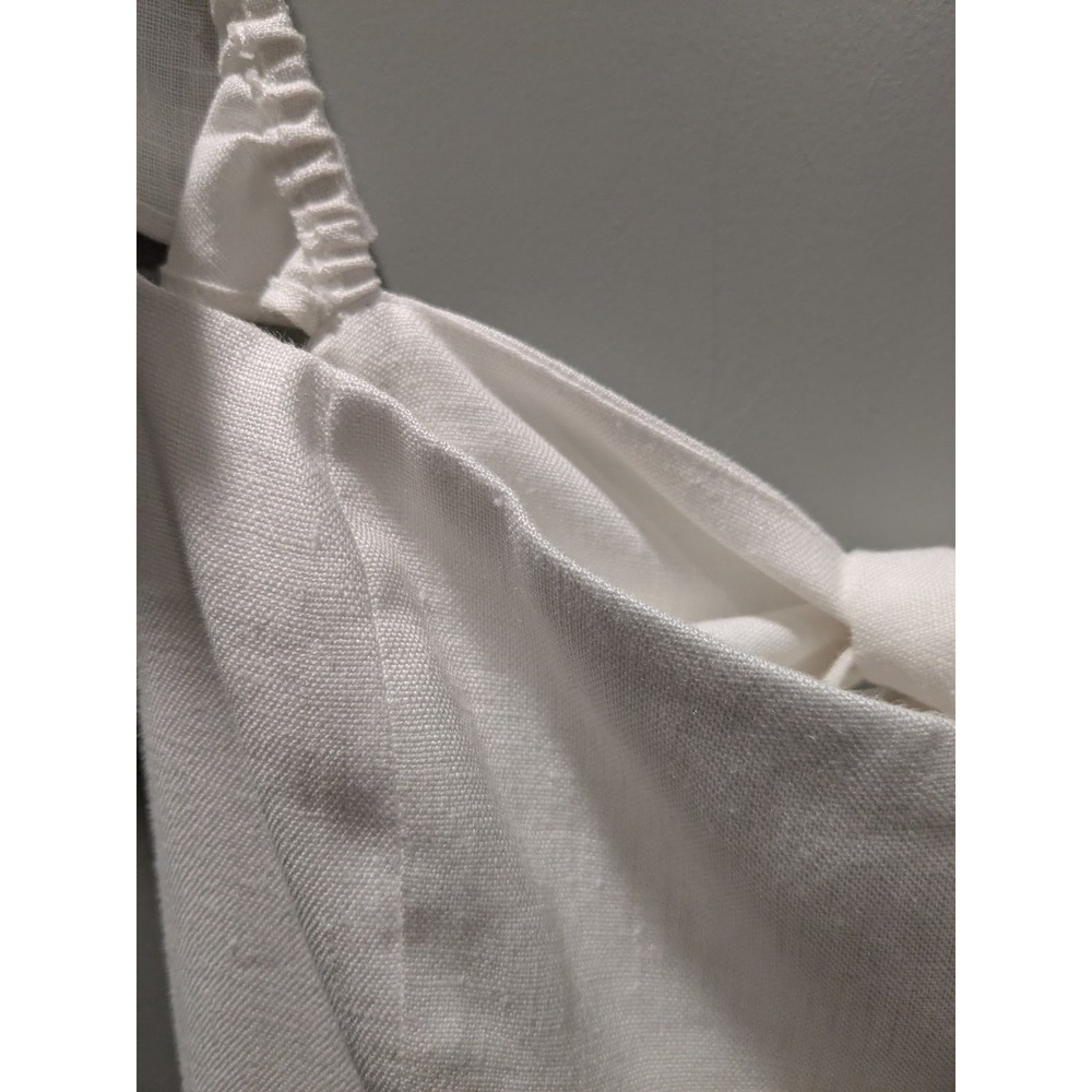Reformation White Linen‎ Blend Ruffle Strap Bow Front Midi Dress Size 4 - Picture 4 of 12